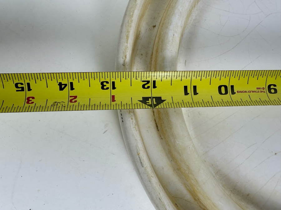 Vintage Gainey Ceramics White Pottery Drip Saucer Pot 13'W [Photo 5]