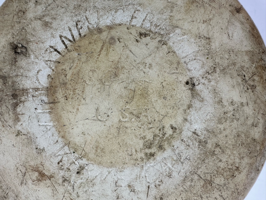 Vintage Gainey Ceramics White Pottery Drip Saucer Pot 13'W [Photo 4]