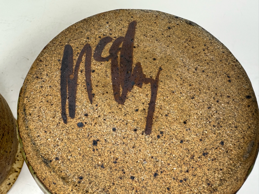 Pair Of Studio Pottery Pots 7'H & 9'H [Photo 5]