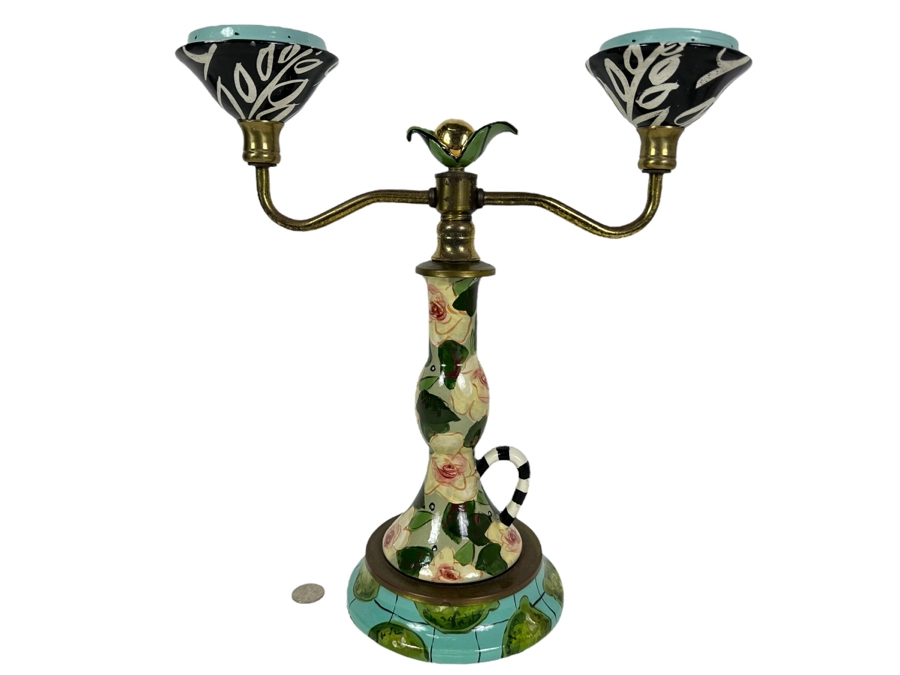 Hand Painted Candelabra 15'H