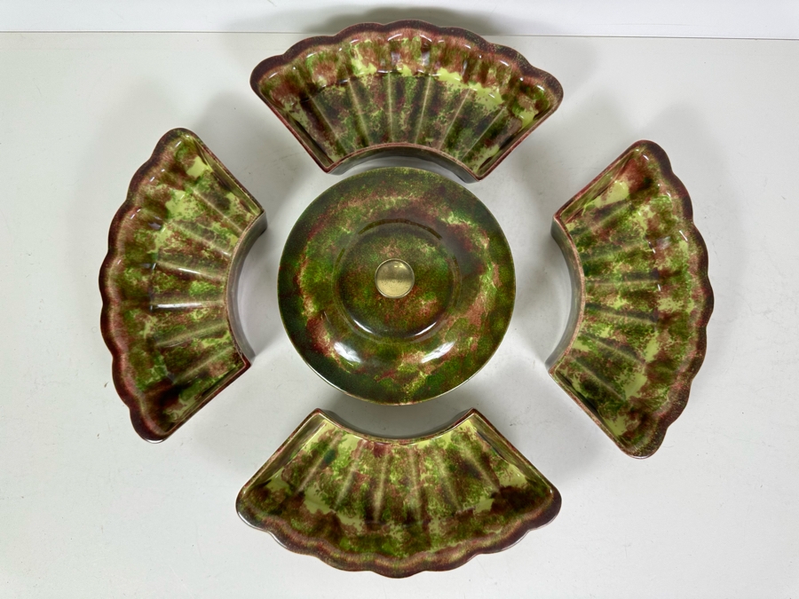 Vintage Ceramic Chip and Dip Serving Dish, Signed 15'W [Photo 4]