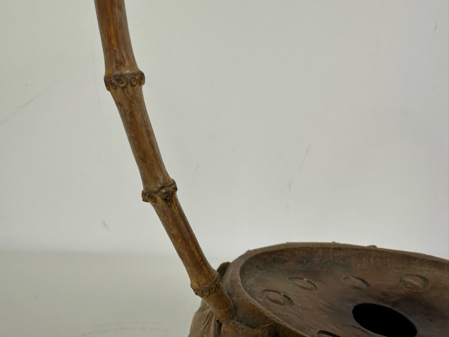 Bamboo Handled Carved Wooded Teapot/Pitcher 11'H [Photo 4]