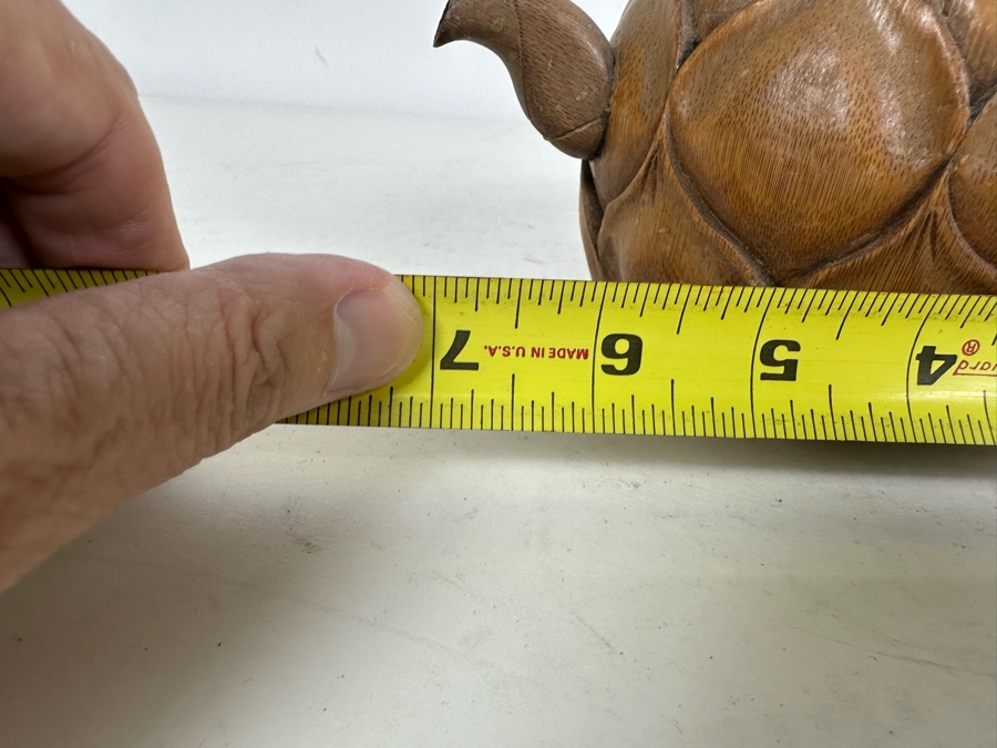 Bamboo Handled Carved Wooded Teapot/Pitcher 11'H [Photo 8]
