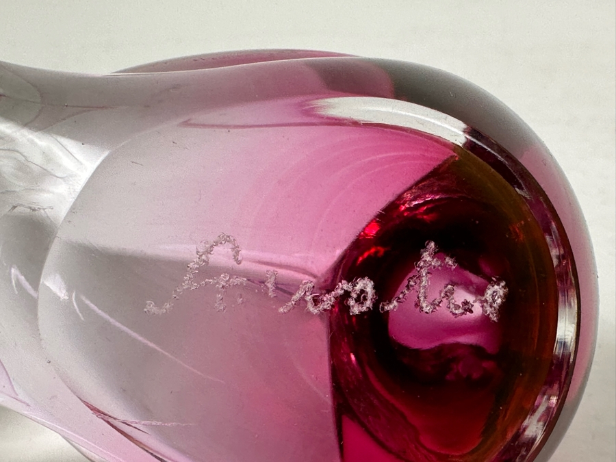 Artist Signed Murano Glass Bird Figurine 5.5'W [Photo 7]