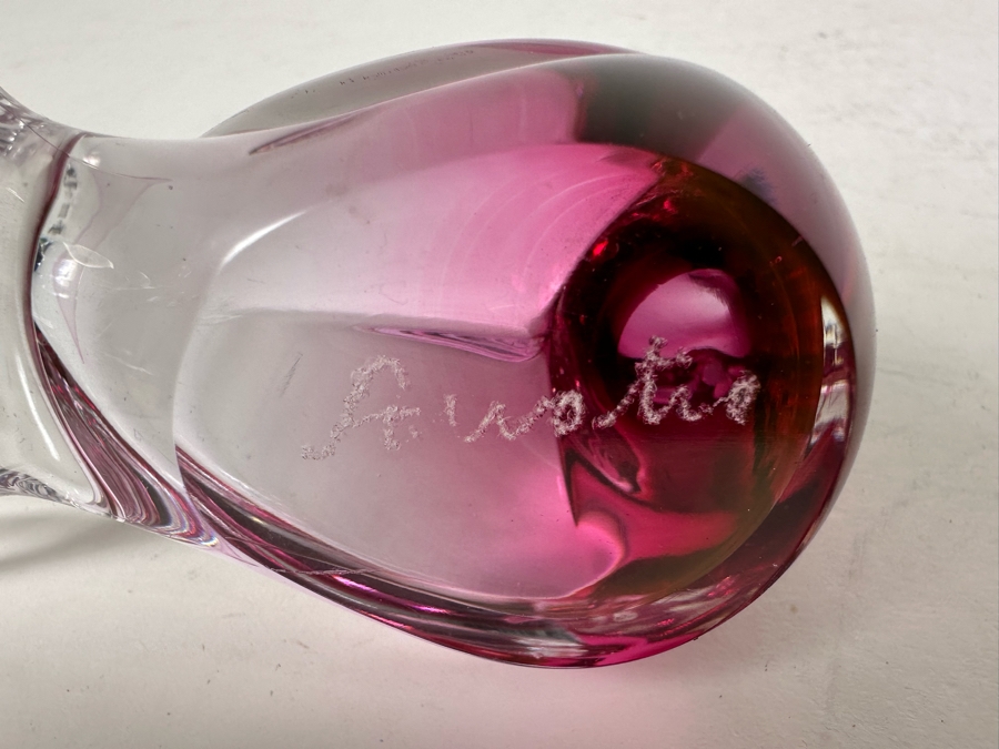 Artist Signed Murano Glass Bird Figurine 5.5'W [Photo 5]