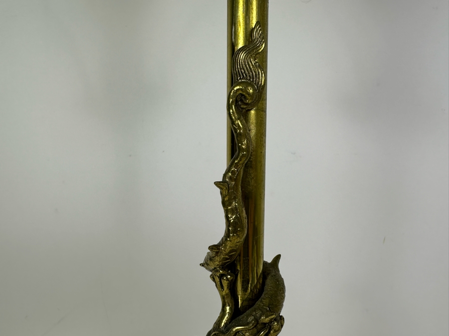 Vintage Mid-Century Brass Dragon Wrapped Lamp 27.5'H [Photo 9]
