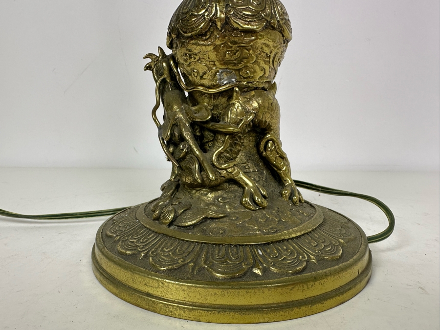 Vintage Mid-Century Brass Dragon Wrapped Lamp 27.5'H [Photo 13]