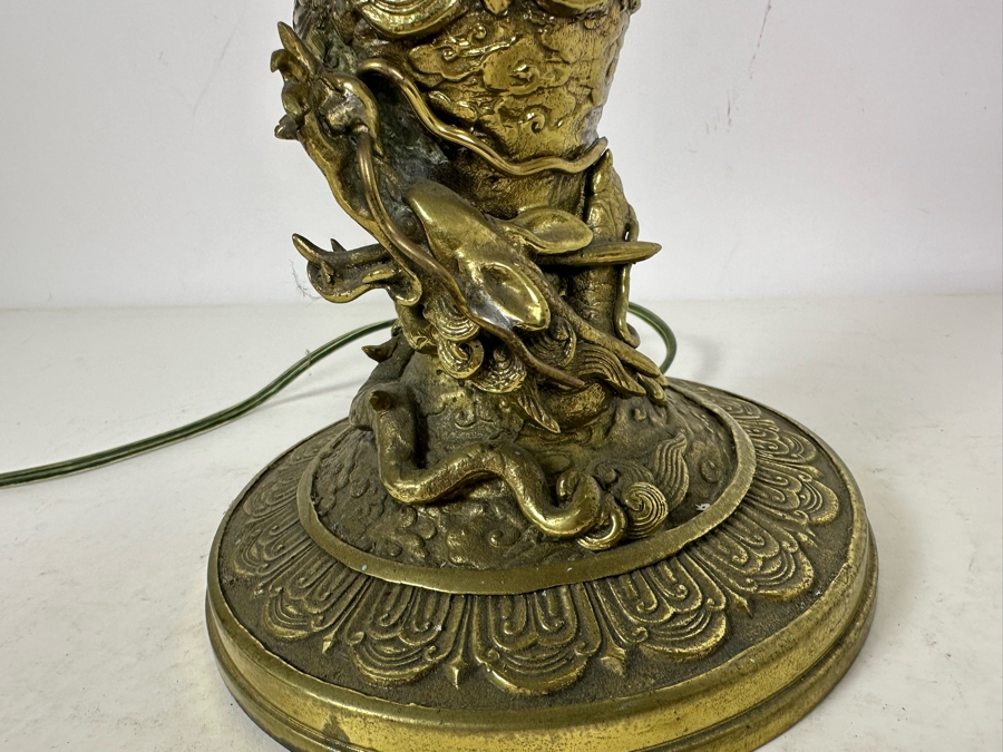 Vintage Mid-Century Brass Dragon Wrapped Lamp 27.5'H [Photo 5]