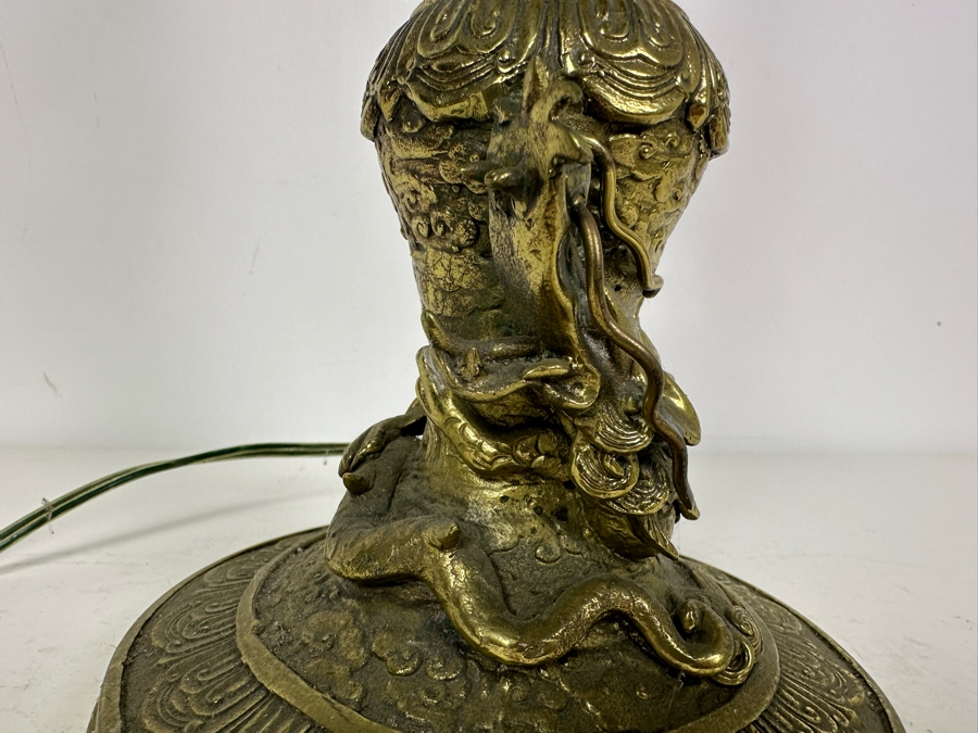 Vintage Mid-Century Brass Dragon Wrapped Lamp 27.5'H [Photo 6]