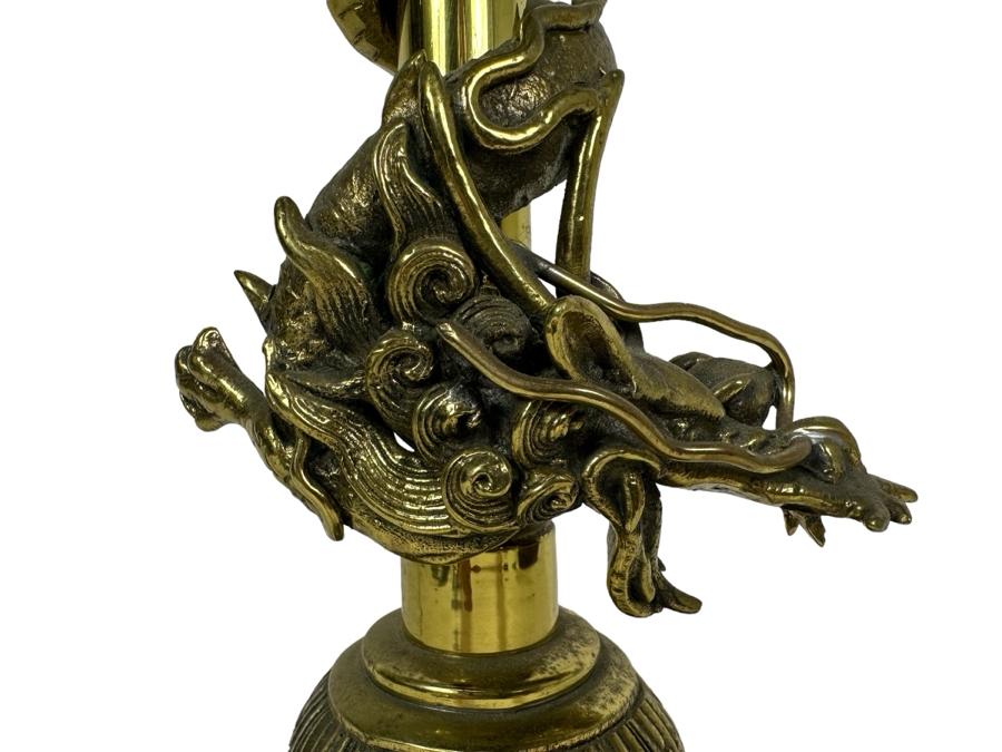 Vintage Mid-Century Brass Dragon Wrapped Lamp 27.5'H [Photo 3]