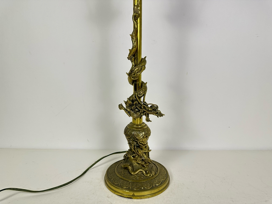 Vintage Mid-Century Brass Dragon Wrapped Lamp 27.5'H [Photo 10]