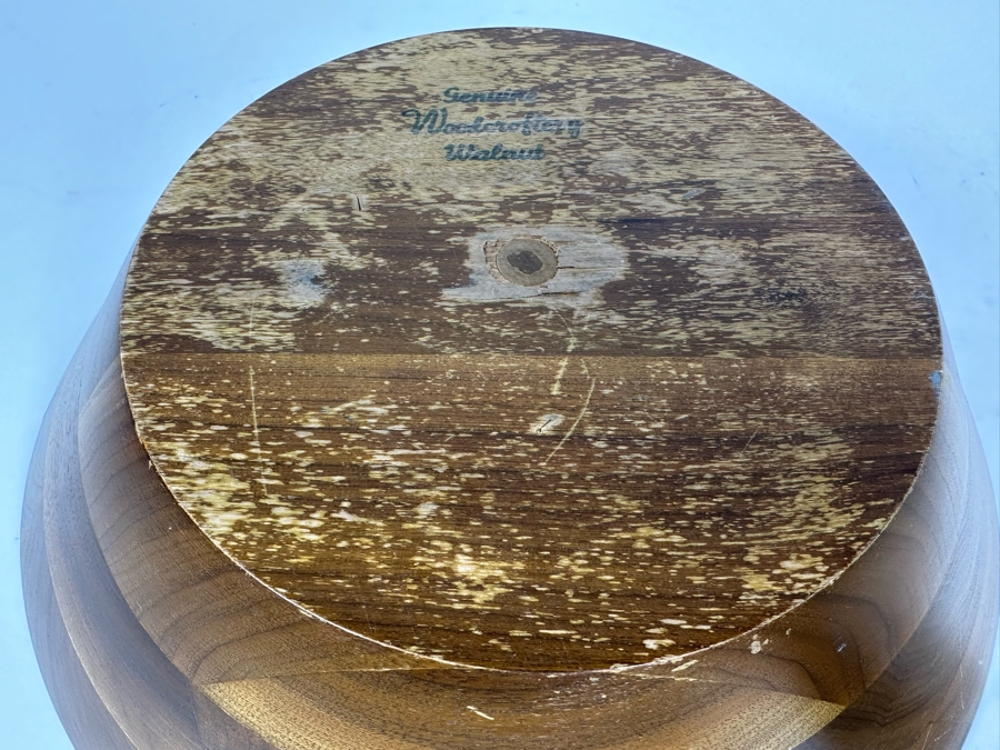 Woodcroftery Walnut Bowl with Serving Spoons 14'W [Photo 6]