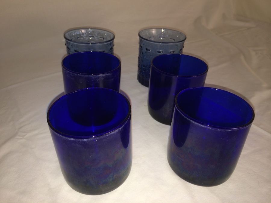 (6) Blue Glass Lot [Photo 1]