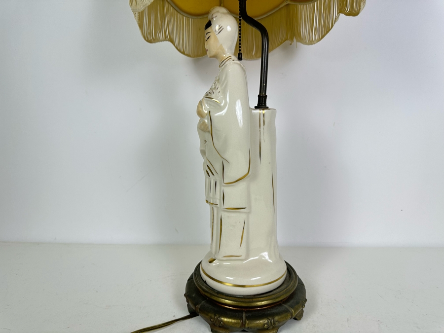 Mid-Century Ceramic Asian Lady Lamp 27'H  [Photo 9]