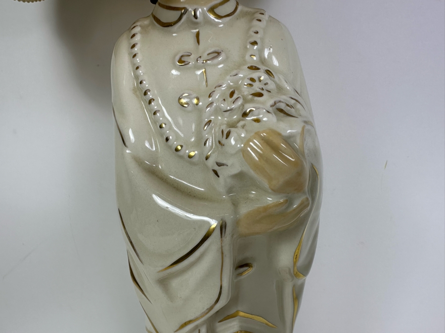 Mid-Century Ceramic Asian Lady Lamp 27'H  [Photo 6]