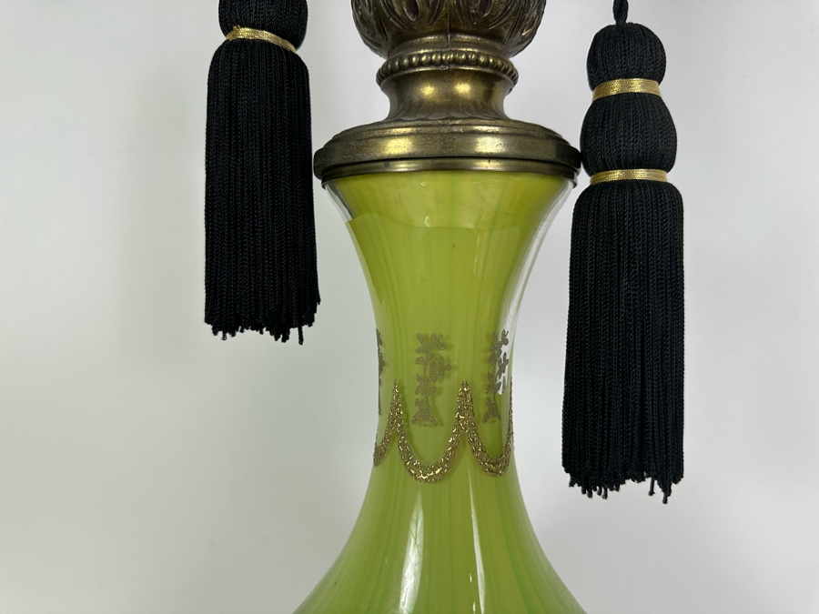 Mid-Century Green Glass Lamp 44.5'H [Photo 5]