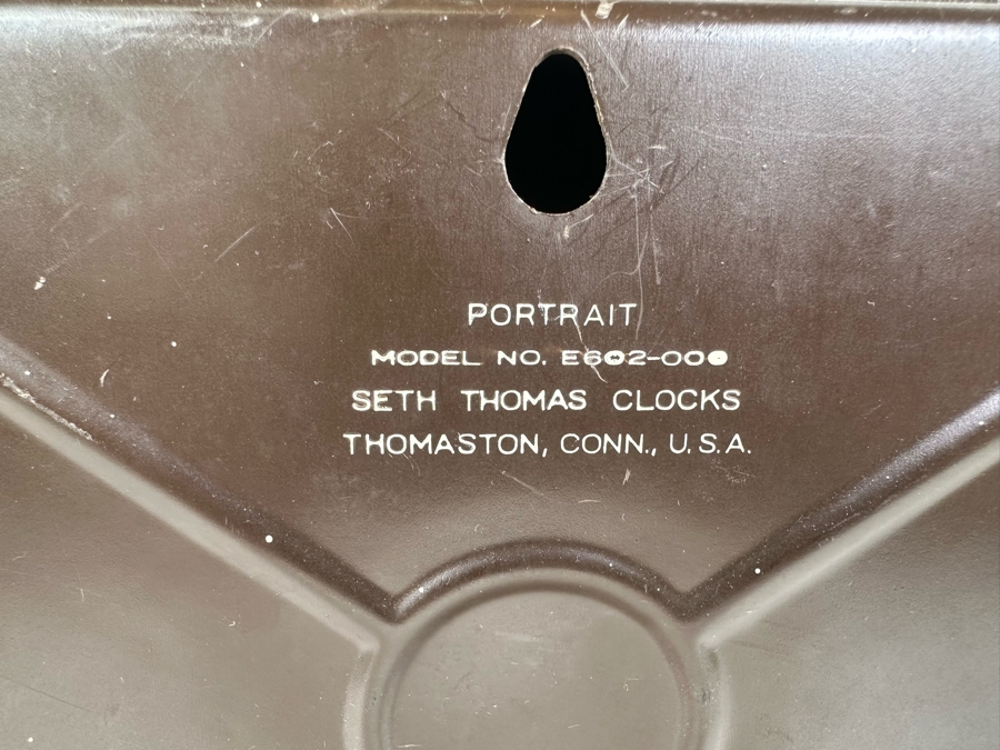 Mid-Century Seth Thomas Portrait Clock Tested and Working Model No. E602-000 11'W x 10'H [Photo 5]