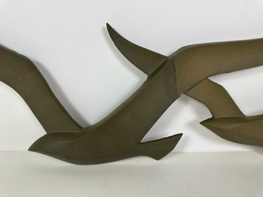 Mid-Century Brass Seagull Birds Nautical Wall Decor 29'W x 10'H [Photo 2]