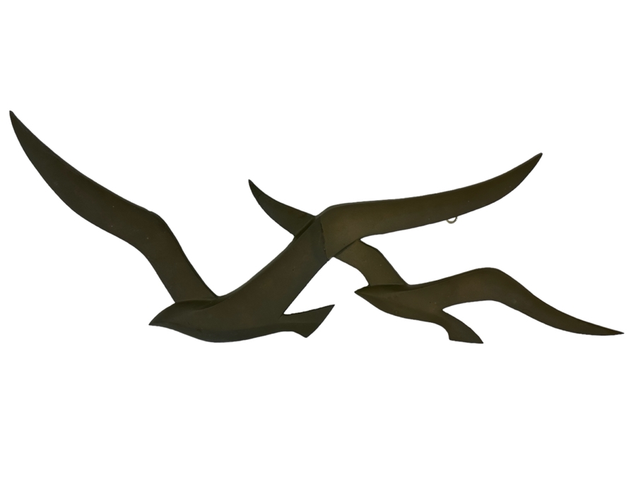 Mid-Century Brass Seagull Birds Nautical Wall Decor 29'W x 10'H [Photo 1]