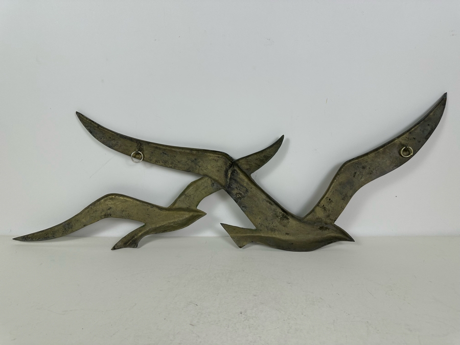 Mid-Century Brass Seagull Birds Nautical Wall Decor 29'W x 10'H [Photo 3]