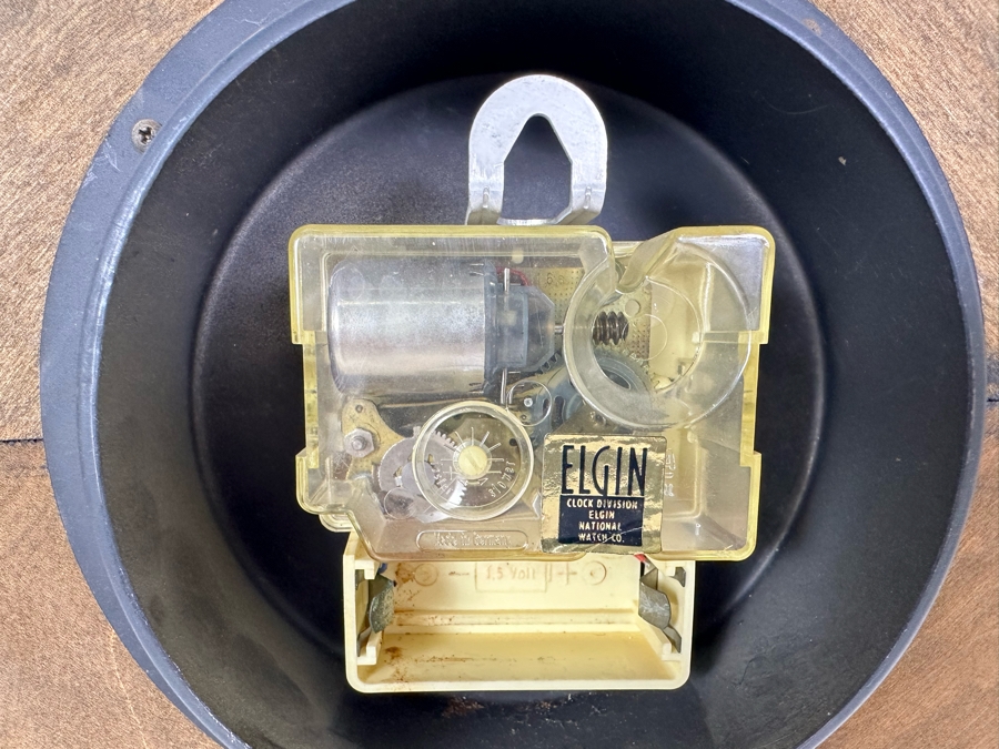 Mid-Century Wood and Metal Clock, Not Working 24'H x 19'W [Photo 4]