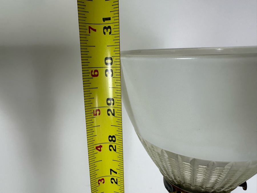 Pair of Rembrandt Hollywood Regency Torchiere Brass and Marble Table Lamps 30'H [Photo 7]