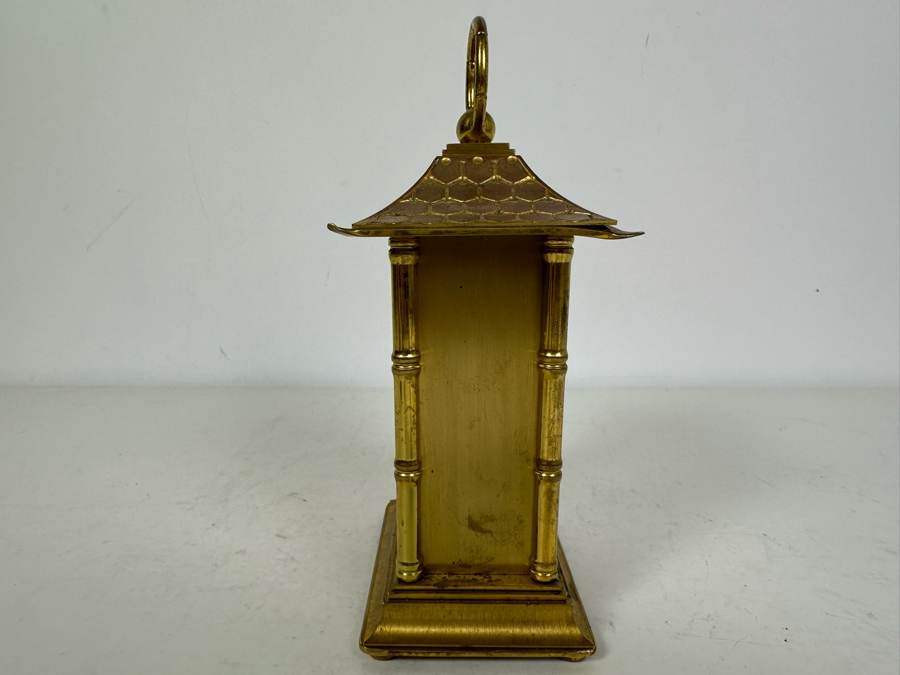 1980s Tiffany and Co. Brass Pagoda Clock, Not Working 4'W x 3'D x 8'H [Photo 4]