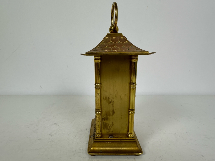1980s Tiffany and Co. Brass Pagoda Clock, Not Working 4'W x 3'D x 8'H [Photo 7]