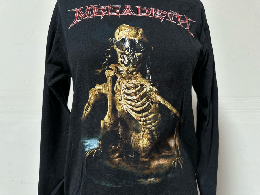 Vintage Megadeth Global Tour 2001/2002 Metal Rock Concert Long Sleeve T-Shirt Women's Size M [Photo 3]