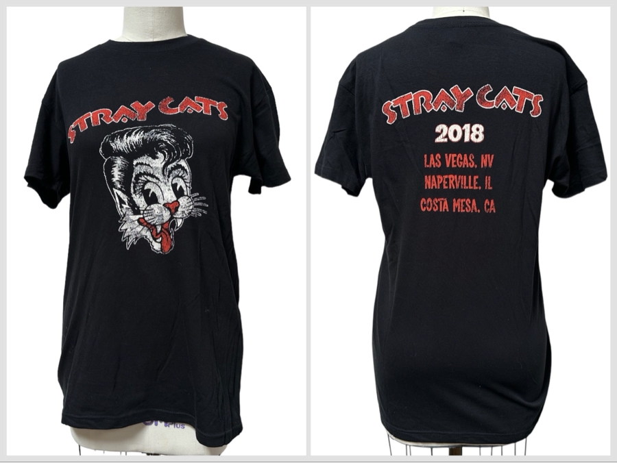 Vintage 2018 Stray Cats Rock Concert T-Shirt Women's Size M [Photo 1]