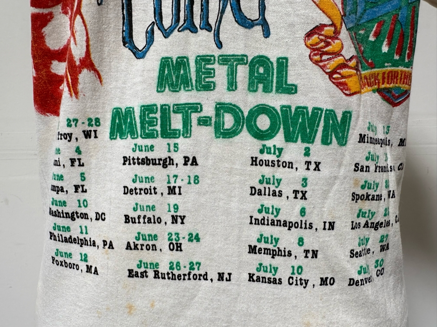Vintage 1988 Van Halen Monsters Of Rock Metal Melt-Down Tour Rock Concert T-Shirt Women's Size M [Photo 10]