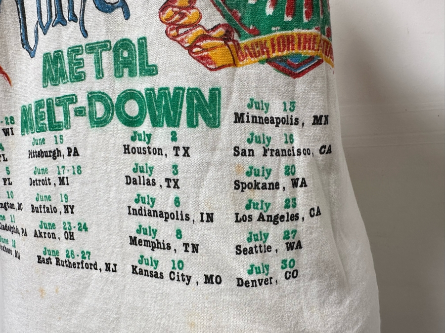 Vintage 1988 Van Halen Monsters Of Rock Metal Melt-Down Tour Rock Concert T-Shirt Women's Size M [Photo 11]