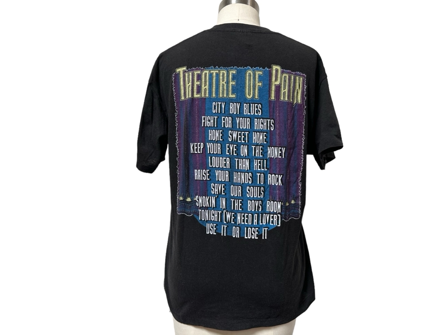 Vintage 1985 Motley Crue Theatre Of Pain Tour Rock Concert T-Shirt Women's Size L [Photo 3]