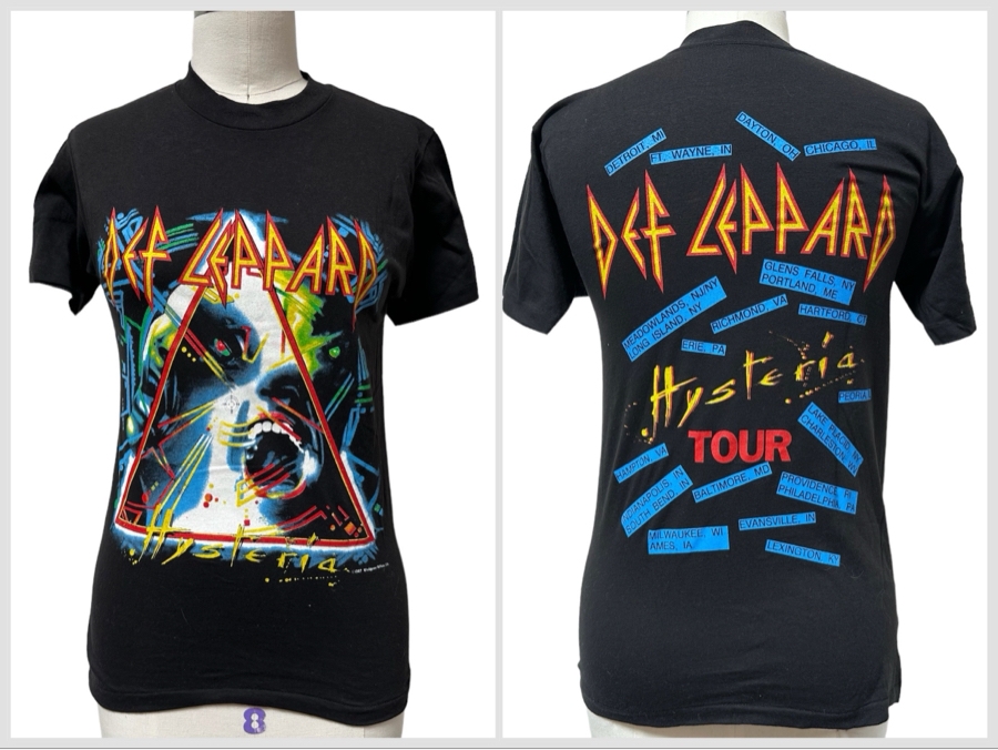 Vintage 1987 Def Leppard Hysteria Rock Concert T-Shirt Women's Size M