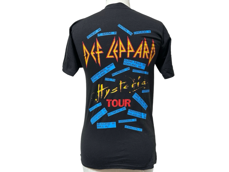 Vintage 1987 Def Leppard Hysteria Rock Concert T-Shirt Women's Size M [Photo 3]