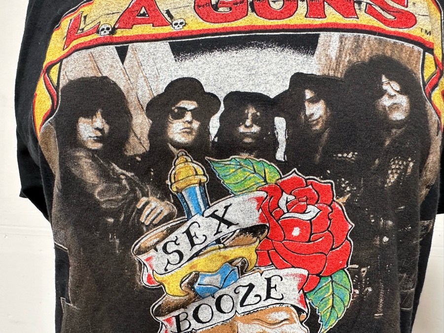 Vintage 1989 LA Guns Cocked & Loaded Tour Rock Concert T-Shirt Women's Size L [Photo 5]