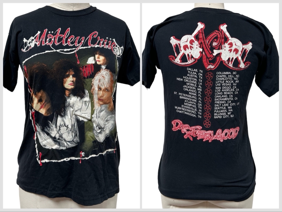 Vintage 1989 Motley Crue Dr. Feel Good Tour Rock Concert T-Shirt Women's Size M [Photo 1]