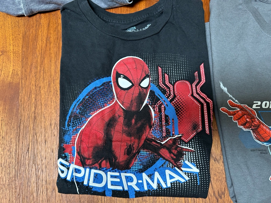 Five Marvel T-Shirts Spider-Man, Guardians Of The Galaxy Groot, Black Widow Sizes S,M & L [Photo 3]