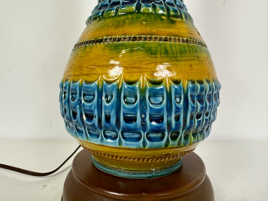 Pottery Lamp With Wooden Base - No Shade 17'H [Photo 2]