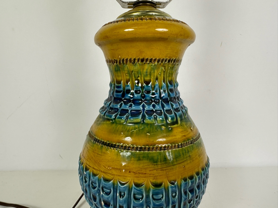 Pottery Lamp With Wooden Base - No Shade 17'H [Photo 3]