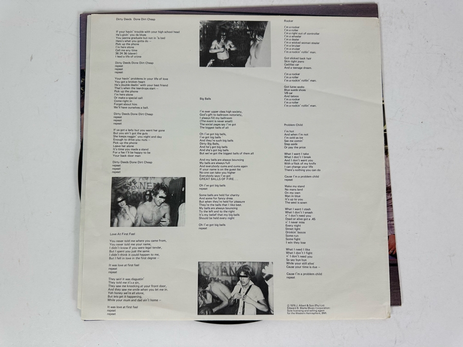 AC/DC Dirty Deeds Done Dirt Cheap Vinyl Record [Photo 3]