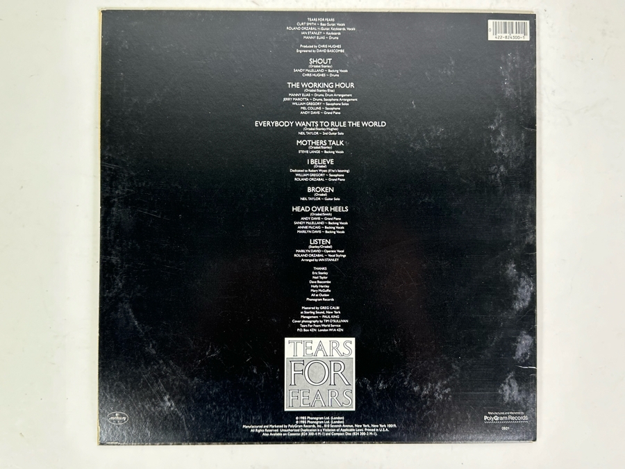 Tears For Fears Songs From The Big Chair Vinyl Record [Photo 2]