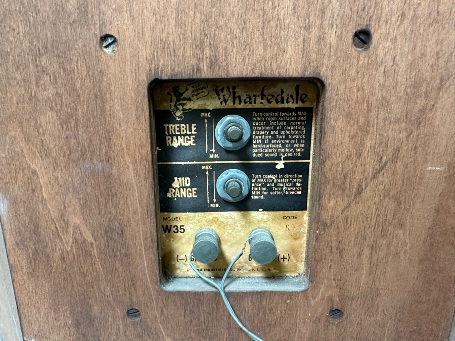 Pair Of Vintage Wharfedale Model W35 Loudspeakers - Tested 15'H [Photo 8]