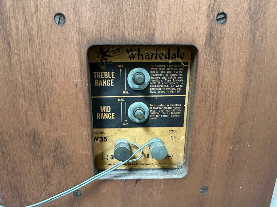 Pair Of Vintage Wharfedale Model W35 Loudspeakers - Tested 15'H [Photo 9]