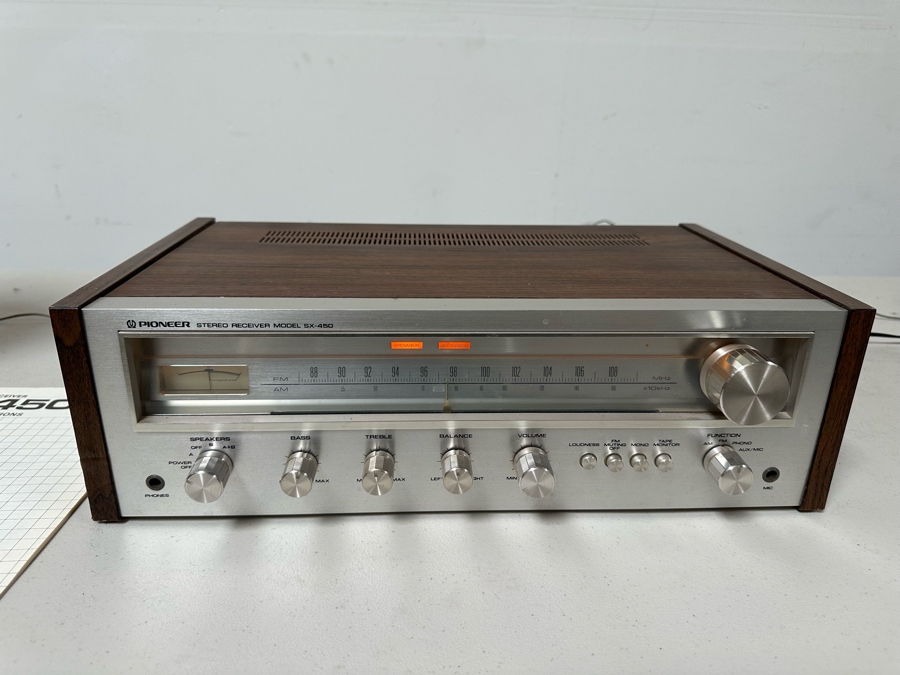Pioneer Stereo Receiver Model SX-450 With Original Manual - Tested [Photo 2]