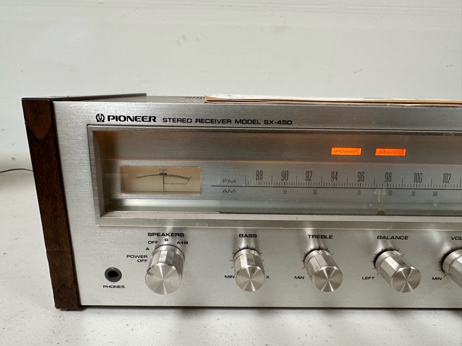 Pioneer Stereo Receiver Model SX-450 With Original Manual - Tested [Photo 5]