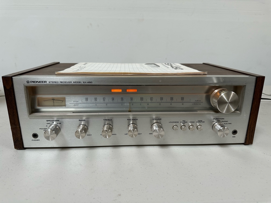 Pioneer Stereo Receiver Model SX-450 With Original Manual - Tested [Photo 3]