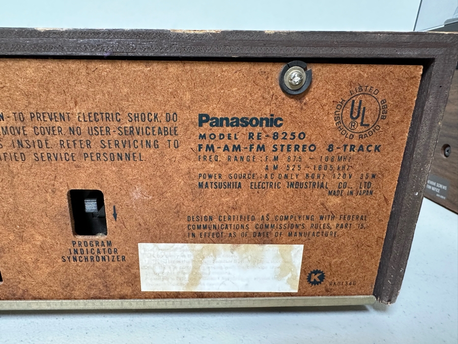 Panasonic Model RE-8250 FM/AM Stereo Receiver With Pair Of 8-Track Players Comes With The Knack - Get The Knack 8-Track - Tested Light On AM Dial Not Working (Right) [Photo 9]