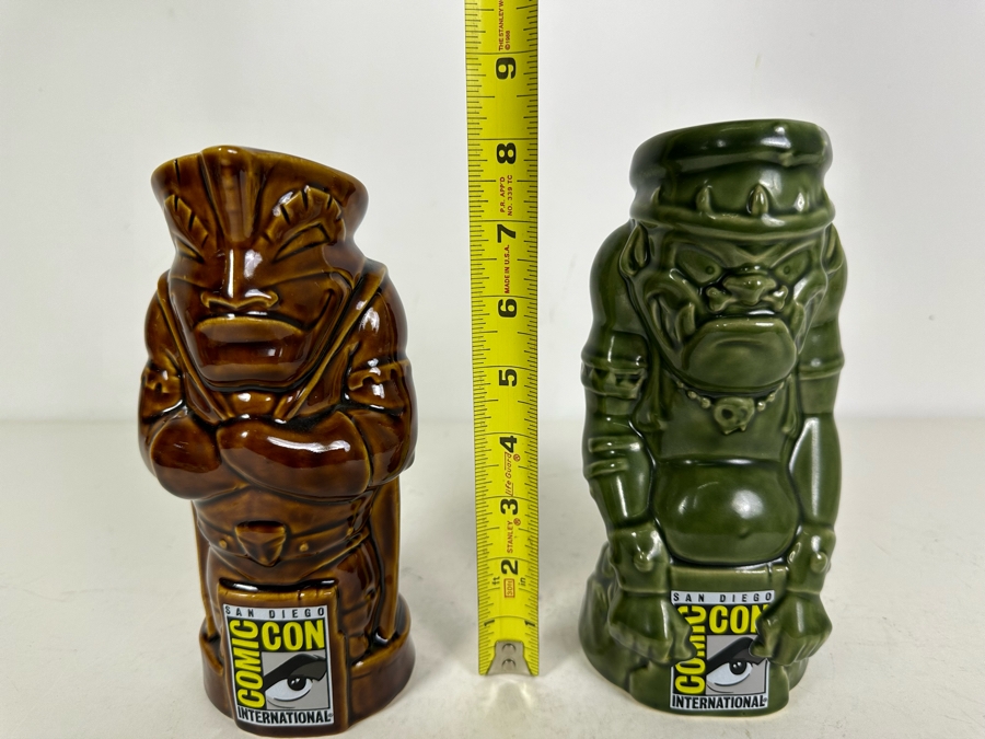 San Diego Comic-Con Tiki Mugs By Artist Spuindo Mfg By Tiki Farm, A Pair 8'H [Photo 9]
