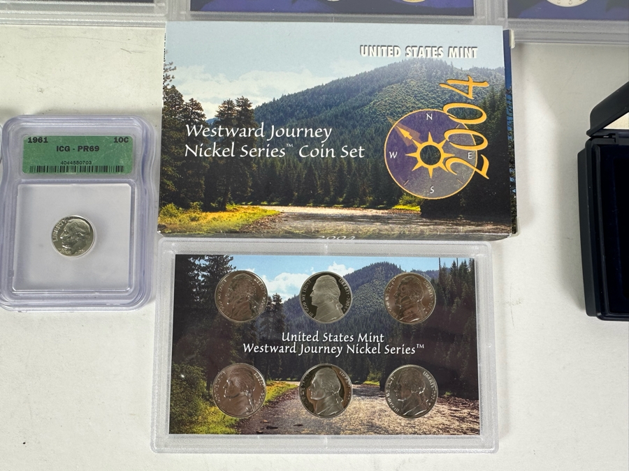 Coin Collection Featuring United States Mint Proof Sets For Years 2003, 2005 & 2006 Plus Graded 1961 Silver Dime & 1963 Nickel Plus 1999 Susan B. Anthony Proof Coin [Photo 11]